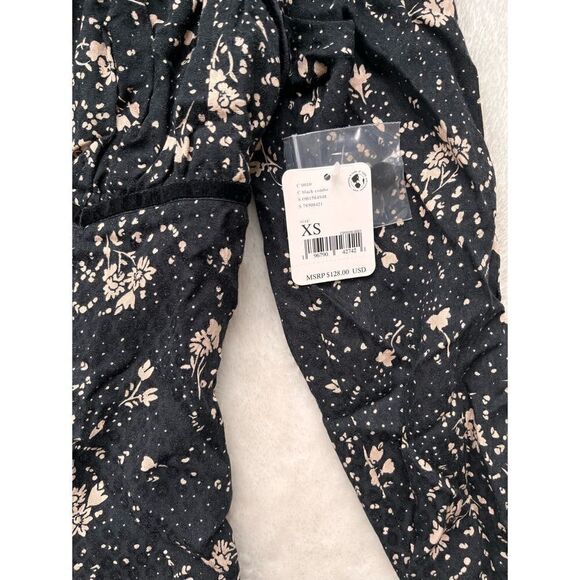 NWT Free People Tess Floral Print Long Sleeve Mini Dress in Black Combo, Size XS - Picture 14 of 16